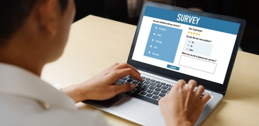 Online survey form for modish digital information collection on the internet network